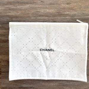 Beautiful white Chanel Authentic Dust Bag with Zipper.